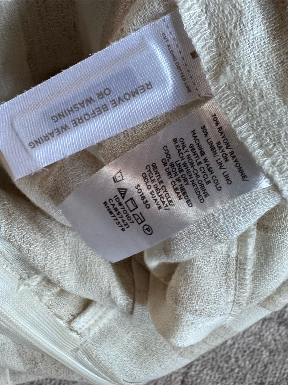 LOFT Striped Double V Linen Romper - Picture 5 of 5